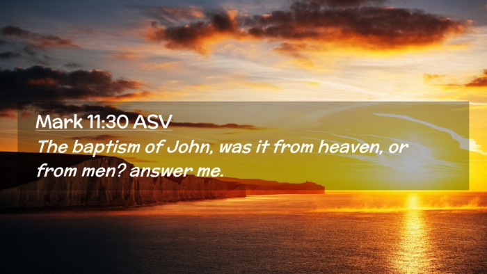 Picture 02 - Mark 11:30 ASV Desktop Wallpaper - The baptism of John, was it from heaven, or from - Desktop Bible Verse Wallpaper