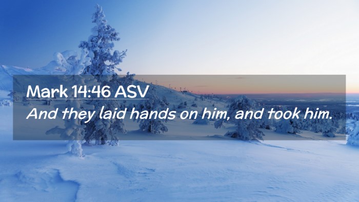 Picture 02 - Mark 14:46 ASV Desktop Wallpaper - And they laid hands on him, and took - Desktop Bible Verse Wallpaper