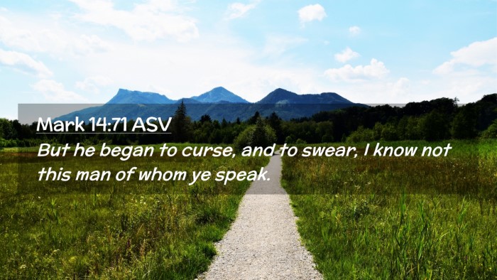 Picture 02 - Mark 14:71 ASV Desktop Wallpaper - But he began to curse, and to swear, I know not - Desktop Bible Verse Wallpaper