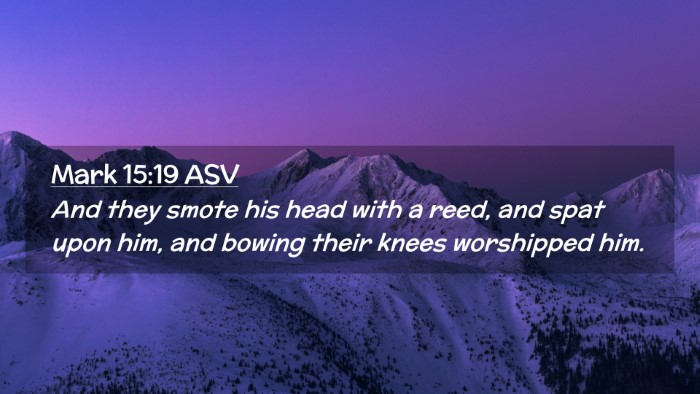 Picture 02 - Mark 15:19 ASV Desktop Wallpaper - And they smote his head with a reed, and spat - Desktop Bible Verse Wallpaper