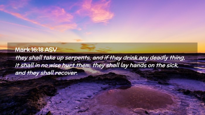 Picture 02 - Mark 16:18 ASV Desktop Wallpaper - they shall take up serpents, and if they drink - Desktop Bible Verse Wallpaper