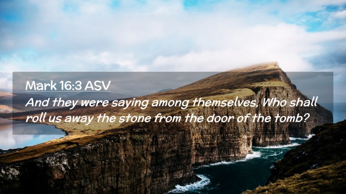 Picture 02 - Mark 16:3 ASV Desktop Wallpaper - And they were saying among themselves, Who shall - Desktop Bible Verse Wallpaper