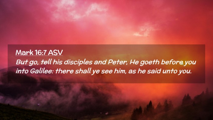 Picture 02 - Mark 16:7 ASV Desktop Wallpaper - But go, tell his disciples and Peter, He goeth - Desktop Bible Verse Wallpaper