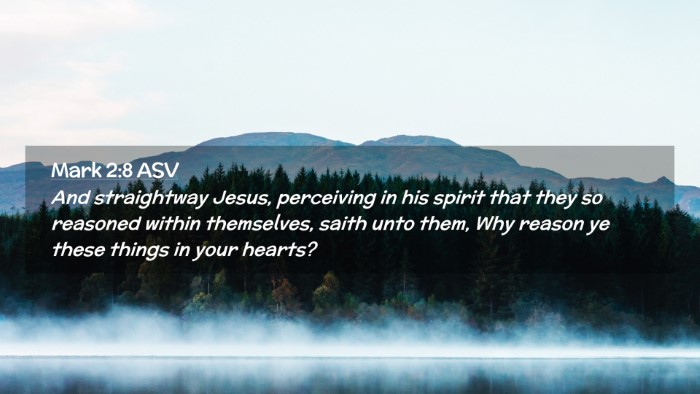 Picture 02 - Mark 2:8 ASV Desktop Wallpaper - And straightway Jesus, perceiving in his spirit - Desktop Bible Verse Wallpaper