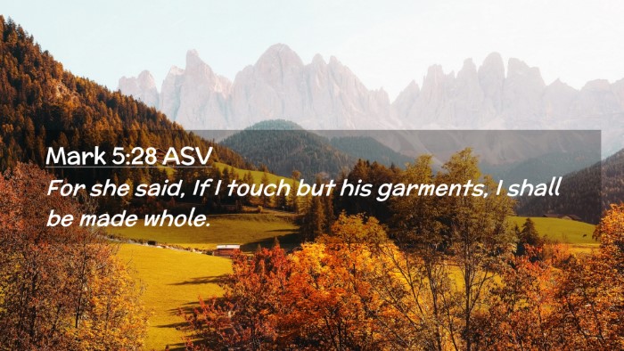 Picture 02 - Mark 5:28 ASV Desktop Wallpaper - For she said, If I touch but his garments, I - Desktop Bible Verse Wallpaper