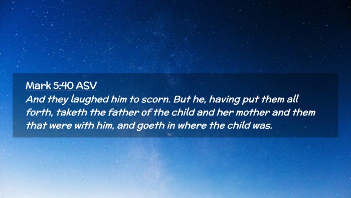 Picture 02 - Mark 5:40 ASV Desktop Wallpaper - And they laughed him to scorn. But he, having put - Desktop Bible Verse Wallpaper