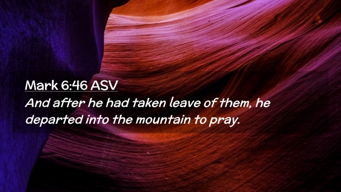 Picture 02 - Mark 6:46 ASV Desktop Wallpaper - And after he had taken leave of them, he departed - Desktop Bible Verse Wallpaper