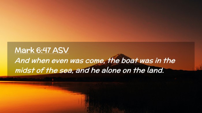 Picture 02 - Mark 6:47 ASV Desktop Wallpaper - And when even was come, the boat was in the midst - Desktop Bible Verse Wallpaper