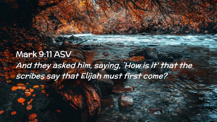 Picture 02 - Mark 9:11 ASV Desktop Wallpaper - And they asked him, saying, `How is it' that the - Desktop Bible Verse Wallpaper