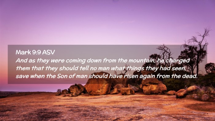 Picture 02 - Mark 9:9 ASV Desktop Wallpaper - And as they were coming down from the mountain, - Desktop Bible Verse Wallpaper