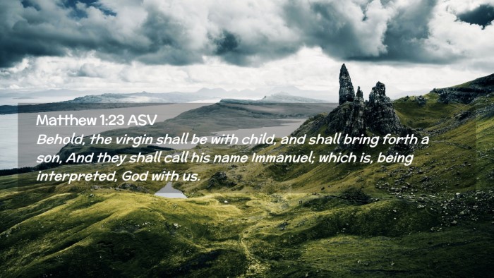Picture 02 - Matthew 1:23 ASV Desktop Wallpaper - Behold, the virgin shall be with child, and shall - Desktop Bible Verse Wallpaper