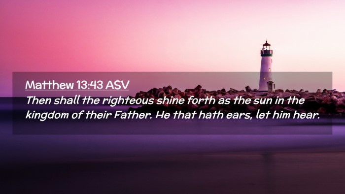 Picture 02 - Matthew 13:43 ASV Desktop Wallpaper - Then shall the righteous shine forth as the sun - Desktop Bible Verse Wallpaper