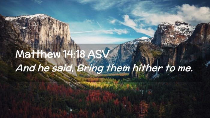 Picture 02 - Matthew 14:18 ASV Desktop Wallpaper - And he said, Bring them hither to - Desktop Bible Verse Wallpaper