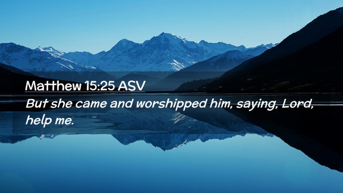 Picture 02 - Matthew 15:25 ASV Desktop Wallpaper - But she came and worshipped him, saying, Lord, - Desktop Bible Verse Wallpaper