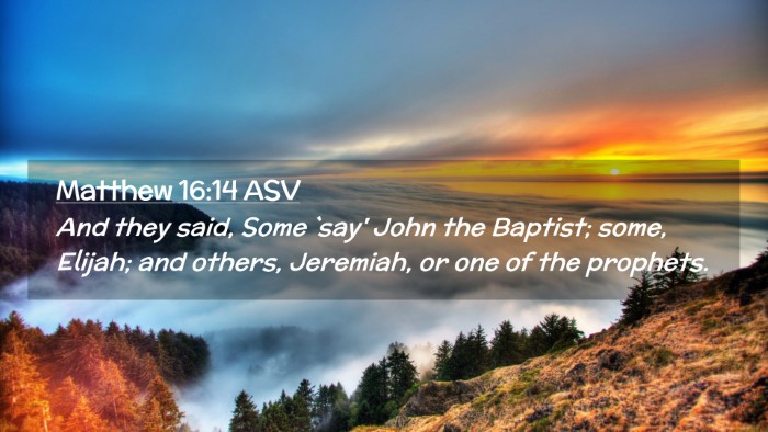 Picture 02 - Matthew 16:14 ASV Desktop Wallpaper - And they said, Some `say' John the Baptist; some, - Desktop Bible Verse Wallpaper