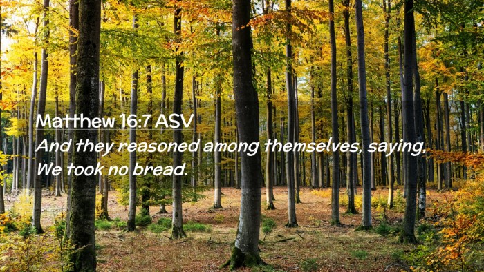Picture 02 - Matthew 16:7 ASV Desktop Wallpaper - And they reasoned among themselves, saying, We - Desktop Bible Verse Wallpaper