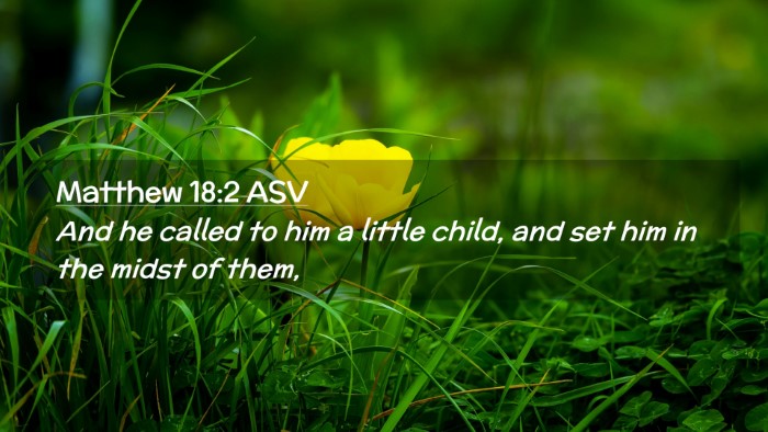 Picture 02 - Matthew 18:2 ASV Desktop Wallpaper - And he called to him a little child, and set him - Desktop Bible Verse Wallpaper