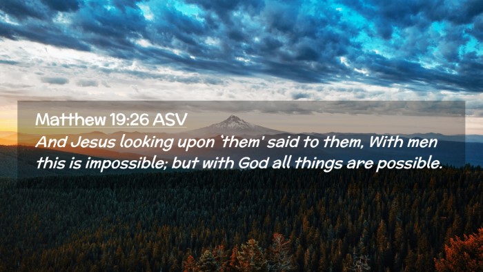 Picture 02 - Matthew 19:26 ASV Desktop Wallpaper - And Jesus looking upon `them' said to them, With - Desktop Bible Verse Wallpaper