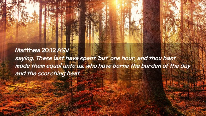 Picture 02 - Matthew 20:12 ASV Desktop Wallpaper - saying, These last have spent `but' one hour, and - Desktop Bible Verse Wallpaper