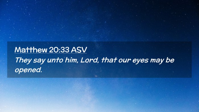Picture 02 - Matthew 20:33 ASV Desktop Wallpaper - They say unto him, Lord, that our eyes may be - Desktop Bible Verse Wallpaper