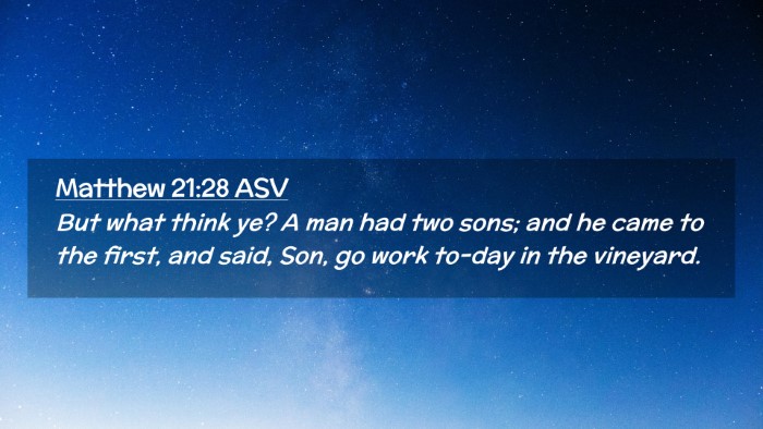 Picture 02 - Matthew 21:28 ASV Desktop Wallpaper - But what think ye? A man had two sons; and he - Desktop Bible Verse Wallpaper