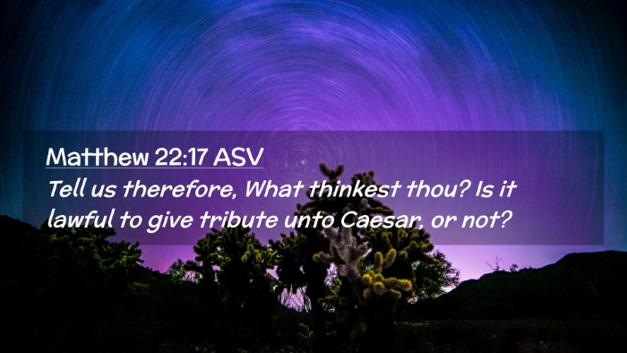Picture 02 - Matthew 22:17 ASV Desktop Wallpaper - Tell us therefore, What thinkest thou? Is it - Desktop Bible Verse Wallpaper