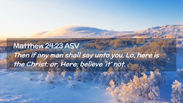 Picture 02 - Matthew 24:23 ASV Desktop Wallpaper - Then if any man shall say unto you, Lo, here is - Desktop Bible Verse Wallpaper