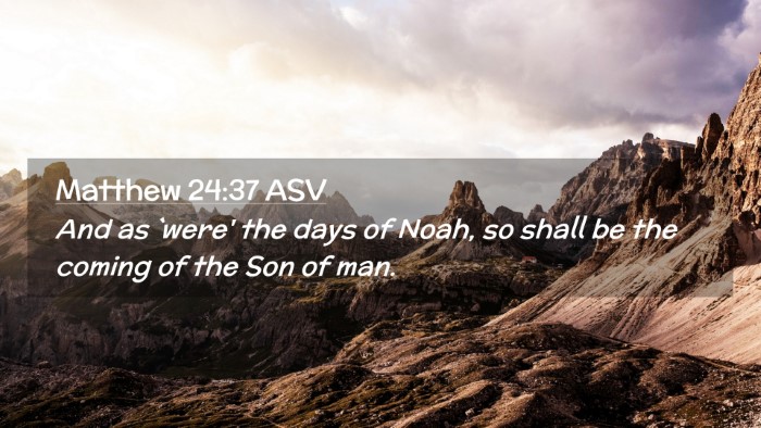 Picture 02 - Matthew 24:37 ASV Desktop Wallpaper - And as `were' the days of Noah, so shall be the - Desktop Bible Verse Wallpaper