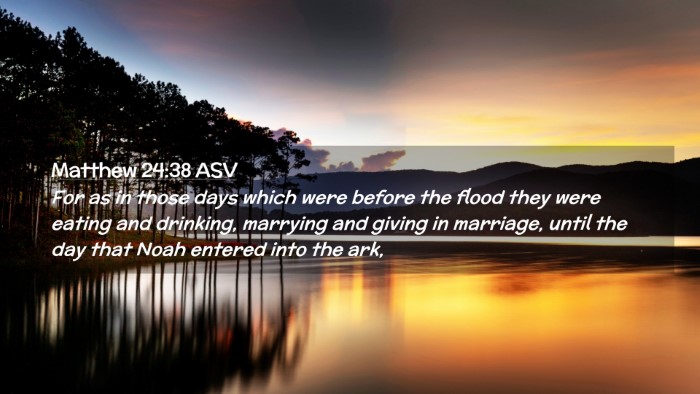Picture 02 - Matthew 24:38 ASV Desktop Wallpaper - For as in those days which were before the flood - Desktop Bible Verse Wallpaper