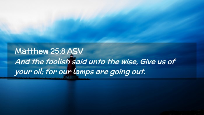 Picture 02 - Matthew 25:8 ASV Desktop Wallpaper - And the foolish said unto the wise, Give us of - Desktop Bible Verse Wallpaper
