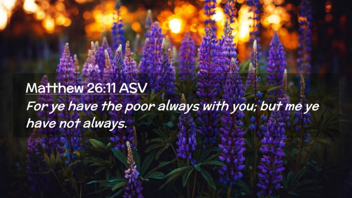 Picture 02 - Matthew 26:11 ASV Desktop Wallpaper - For ye have the poor always with you; but me ye - Desktop Bible Verse Wallpaper