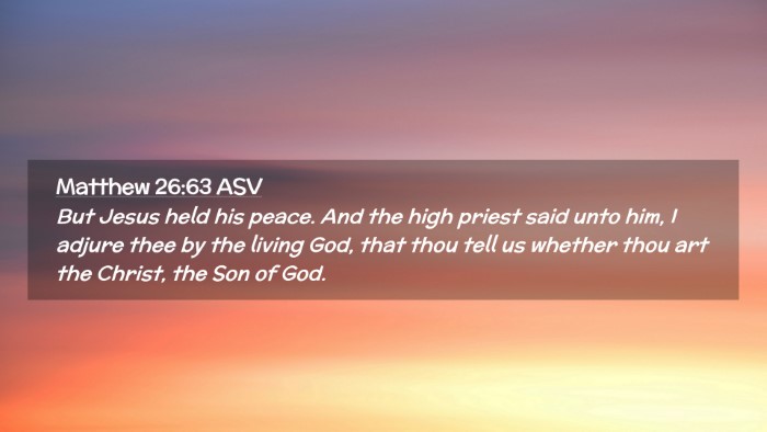 Picture 02 - Matthew 26:63 ASV Desktop Wallpaper - But Jesus held his peace. And the high priest - Desktop Bible Verse Wallpaper