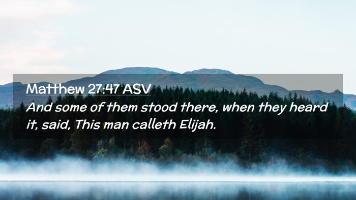 Picture 02 - Matthew 27:47 ASV Desktop Wallpaper - And some of them stood there, when they heard it, - Desktop Bible Verse Wallpaper