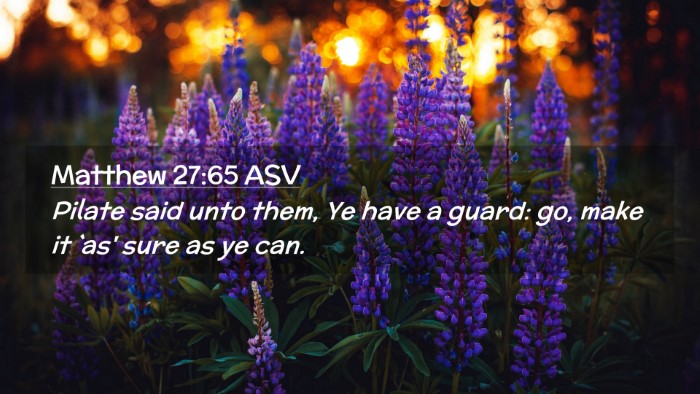 Picture 02 - Matthew 27:65 ASV Desktop Wallpaper - Pilate said unto them, Ye have a guard: go, make - Desktop Bible Verse Wallpaper
