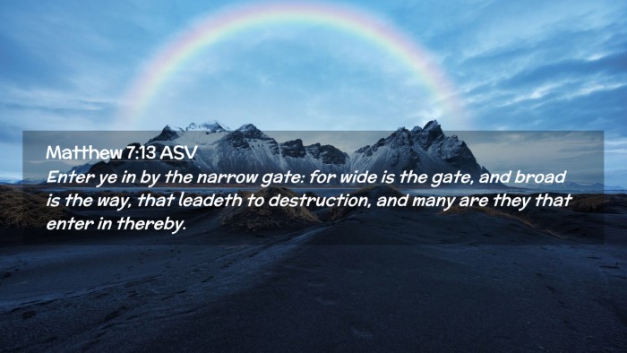 Picture 02 - Matthew 7:13 ASV Desktop Wallpaper - Enter ye in by the narrow gate: for wide is the - Desktop Bible Verse Wallpaper