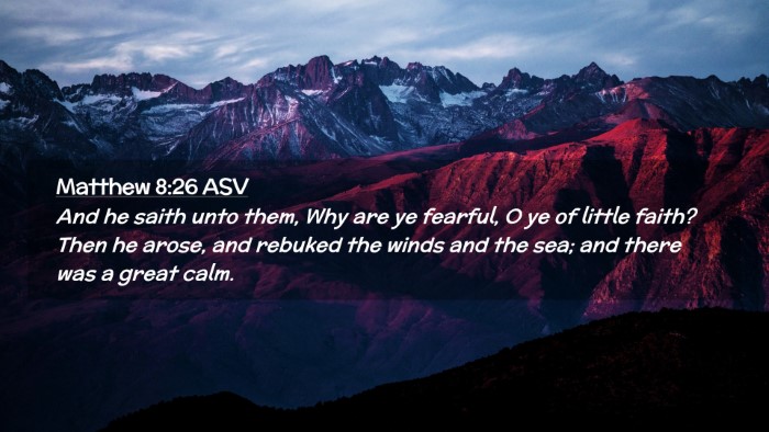Picture 02 - Matthew 8:26 ASV Desktop Wallpaper - And he saith unto them, Why are ye fearful, O ye - Desktop Bible Verse Wallpaper