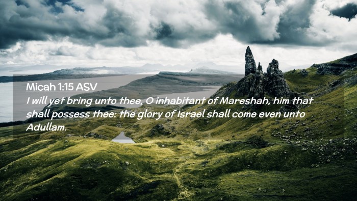 Picture 02 - Micah 1:15 ASV Desktop Wallpaper - I will yet bring unto thee, O inhabitant of - Desktop Bible Verse Wallpaper