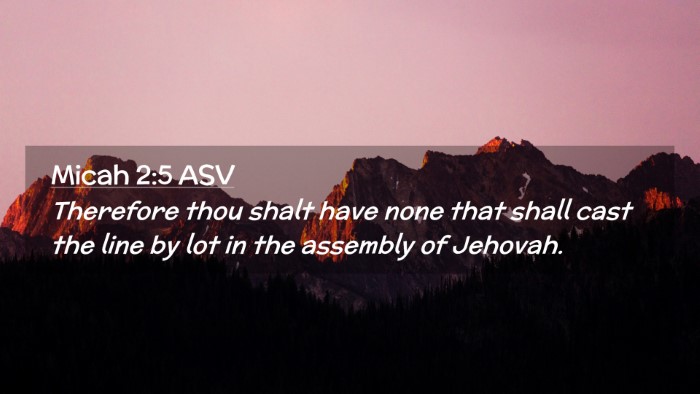 Picture 02 - Micah 2:5 ASV Desktop Wallpaper - Therefore thou shalt have none that shall cast - Desktop Bible Verse Wallpaper