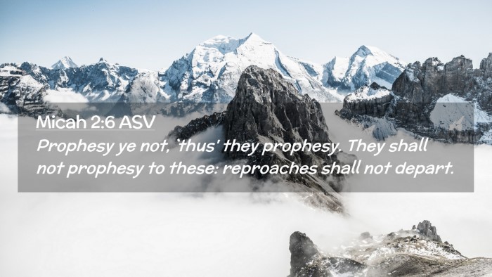 Picture 02 - Micah 2:6 ASV Desktop Wallpaper - Prophesy ye not, `thus' they prophesy. They shall - Desktop Bible Verse Wallpaper