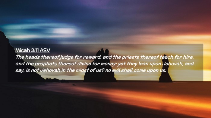Picture 02 - Micah 3:11 ASV Desktop Wallpaper - The heads thereof judge for reward, and the - Desktop Bible Verse Wallpaper