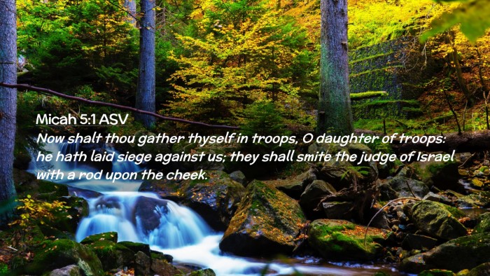 Picture 02 - Micah 5:1 ASV Desktop Wallpaper - Now shalt thou gather thyself in troops, O - Desktop Bible Verse Wallpaper