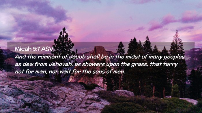 Picture 02 - Micah 5:7 ASV Desktop Wallpaper - And the remnant of Jacob shall be in the midst of - Desktop Bible Verse Wallpaper