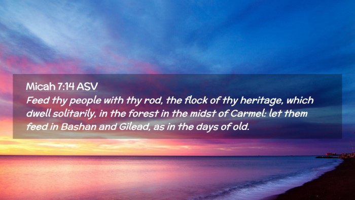 Picture 02 - Micah 7:14 ASV Desktop Wallpaper - Feed thy people with thy rod, the flock of thy - Desktop Bible Verse Wallpaper