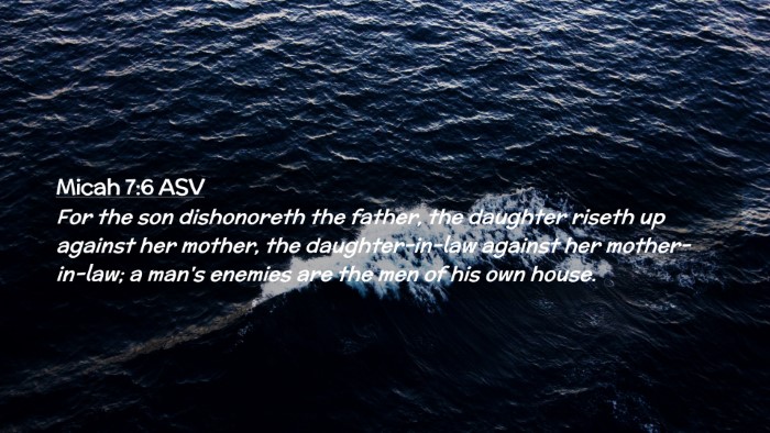 Picture 02 - Micah 7:6 ASV Desktop Wallpaper - For the son dishonoreth the father, the daughter - Desktop Bible Verse Wallpaper