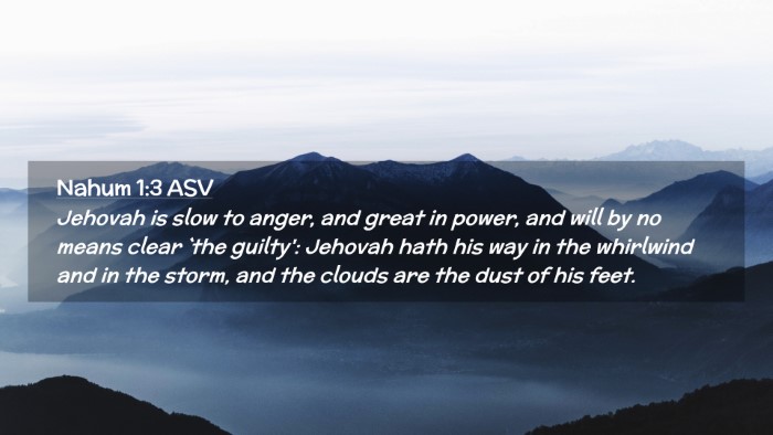Picture 02 - Nahum 1:3 ASV Desktop Wallpaper - Jehovah is slow to anger, and great in power, and - Desktop Bible Verse Wallpaper