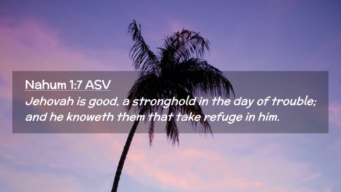 Picture 02 - Nahum 1:7 ASV Desktop Wallpaper - Jehovah is good, a stronghold in the day of - Desktop Bible Verse Wallpaper