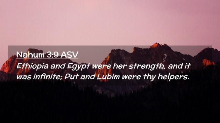 Picture 02 - Nahum 3:9 ASV Desktop Wallpaper - Ethiopia and Egypt were her strength, and it was - Desktop Bible Verse Wallpaper