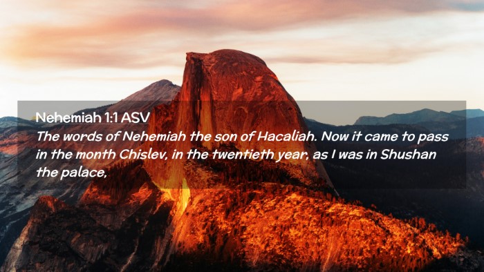 Picture 02 - Nehemiah 1:1 ASV Desktop Wallpaper - The words of Nehemiah the son of Hacaliah. Now it - Desktop Bible Verse Wallpaper
