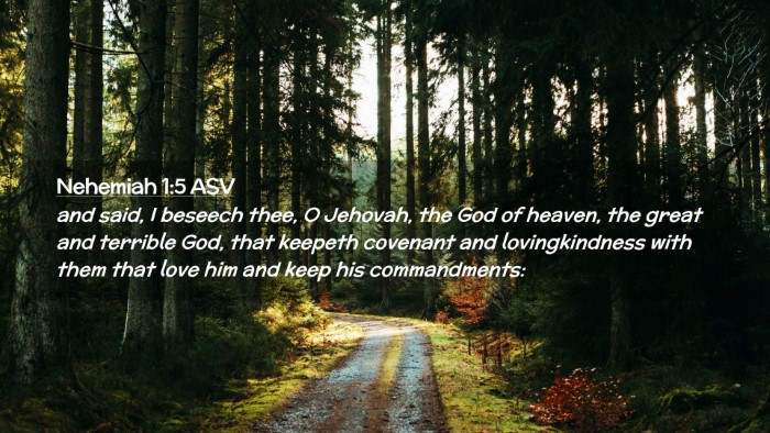 Picture 02 - Nehemiah 1:5 ASV Desktop Wallpaper - and said, I beseech thee, O Jehovah, the God of - Desktop Bible Verse Wallpaper