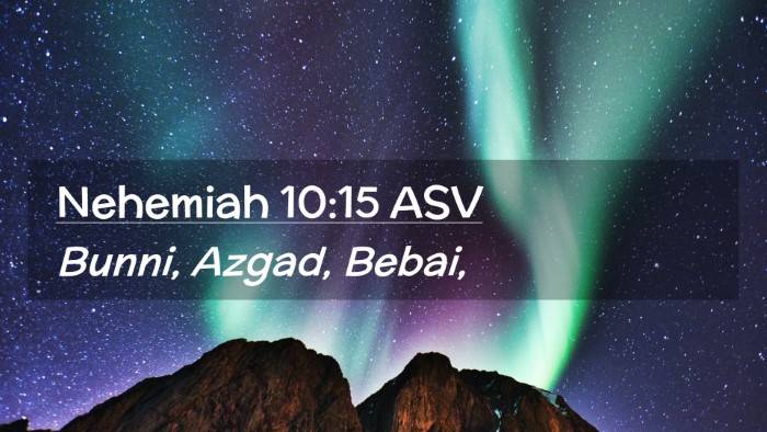 Picture 02 - Nehemiah 10:15 ASV Desktop Wallpaper - Bunni, Azgad, - Desktop Bible Verse Wallpaper